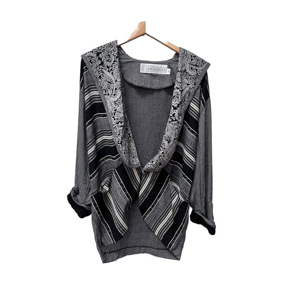 Vintage 90s Women Componix Marsha Brander Sz 8 Black Gray Avant Garde Artsy - Picture 1 of 8
